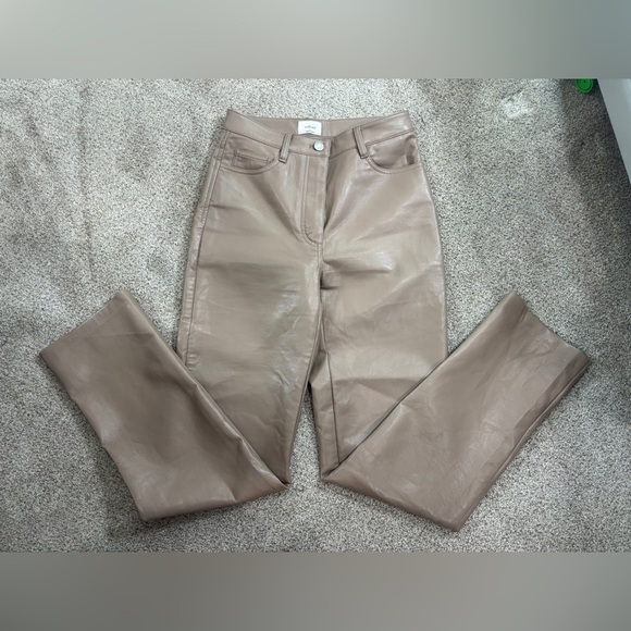 Aritzia Wilfred The Melina High Waisted Vegan Faux Leather Pants Size 0 - Picture 5 of 12